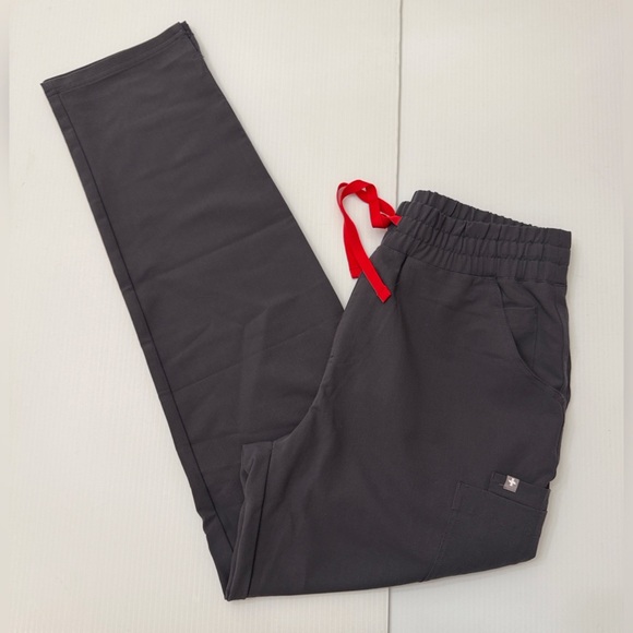 FIGS - Charcoal High Waist Women's Yola Skinny Scrub Pants - Medium - Picture 1 of 12